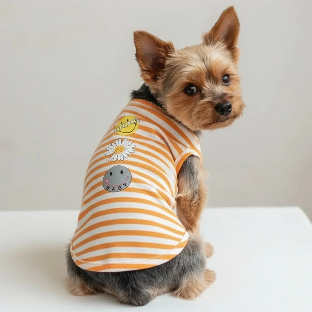 Striped Daisy Flower Dog Shirt